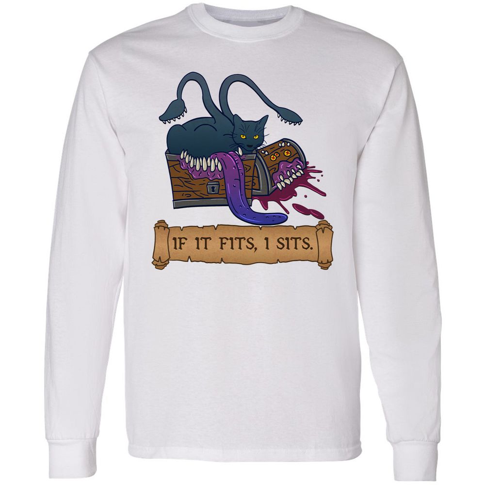If It Fits I Sits Long Sleeve T-Shirt - White - 5