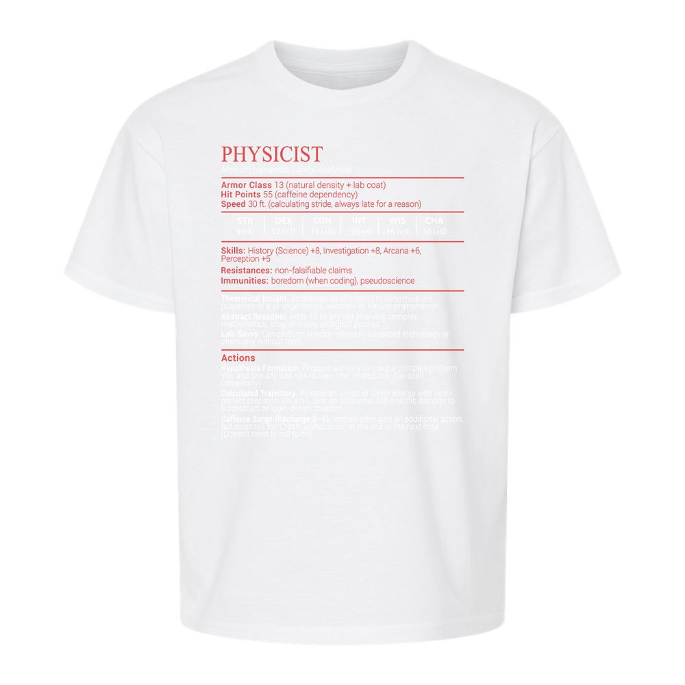 Physicist Stats Block - White - 5