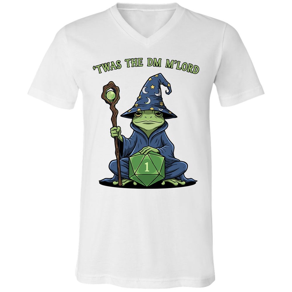 Twas the DM M’lord Unisex V-Neck T-Shirt - White - 5
