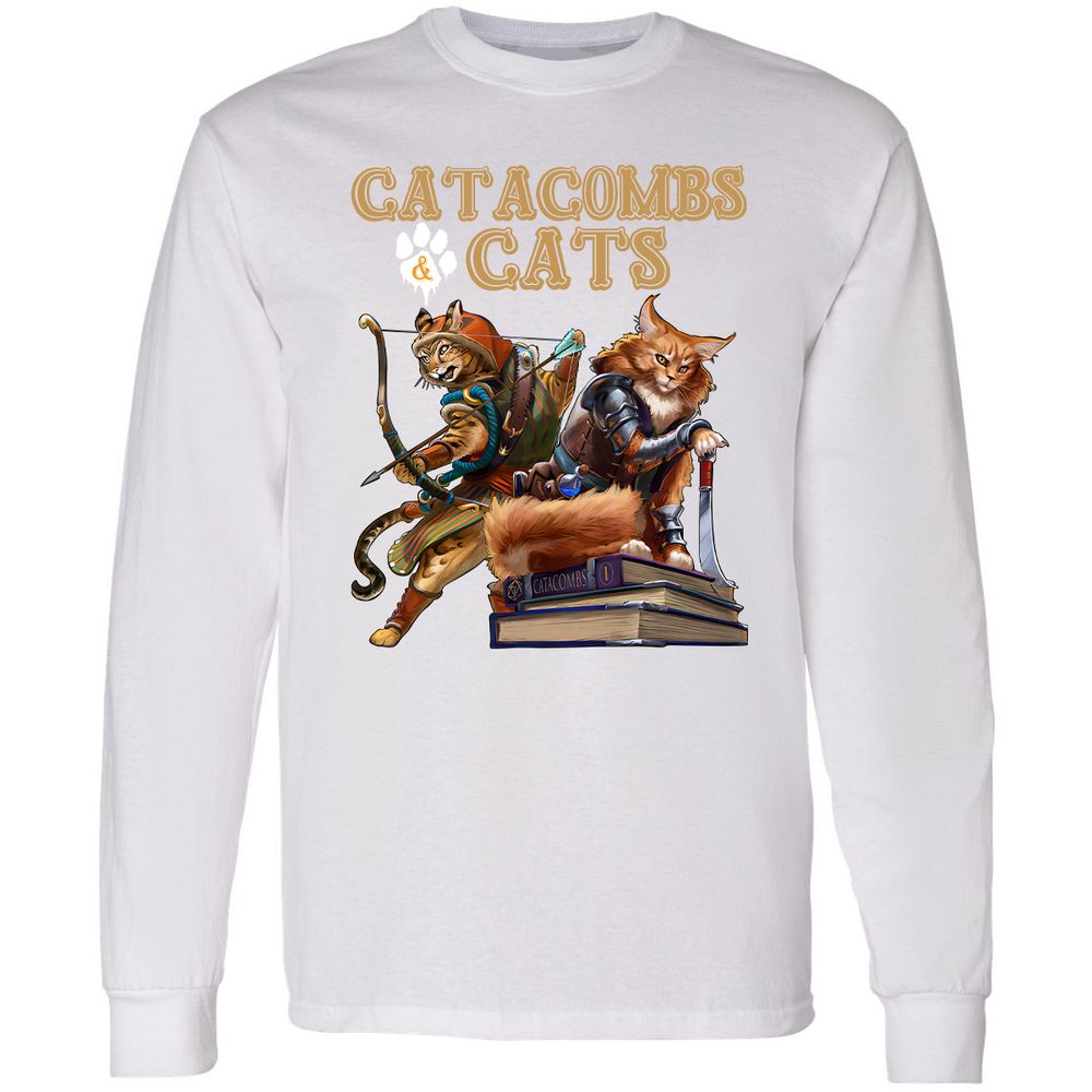 Catacombs & Cats Long Sleeve T-Shirt - White - 5