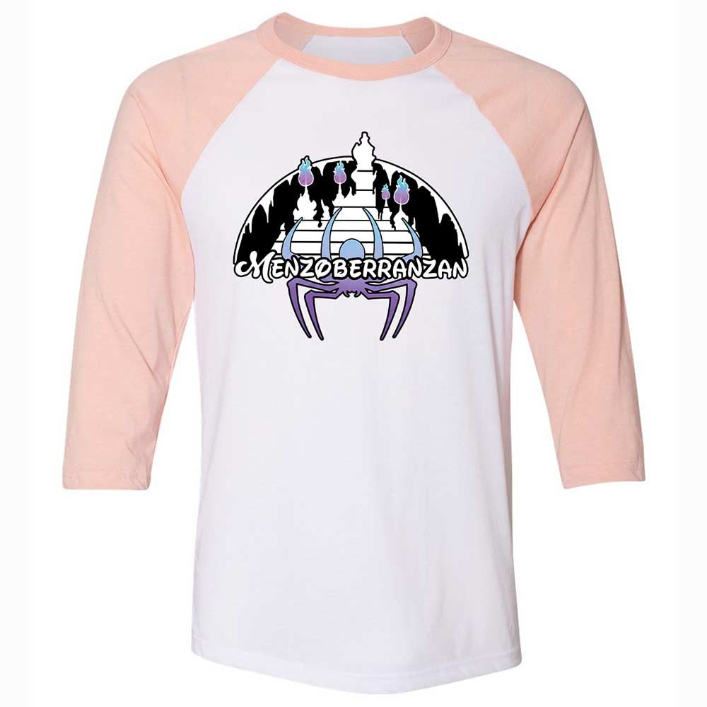 Menzoberranzan Unisex 3/4 Baseball Tee - White/Heather Peach - 5