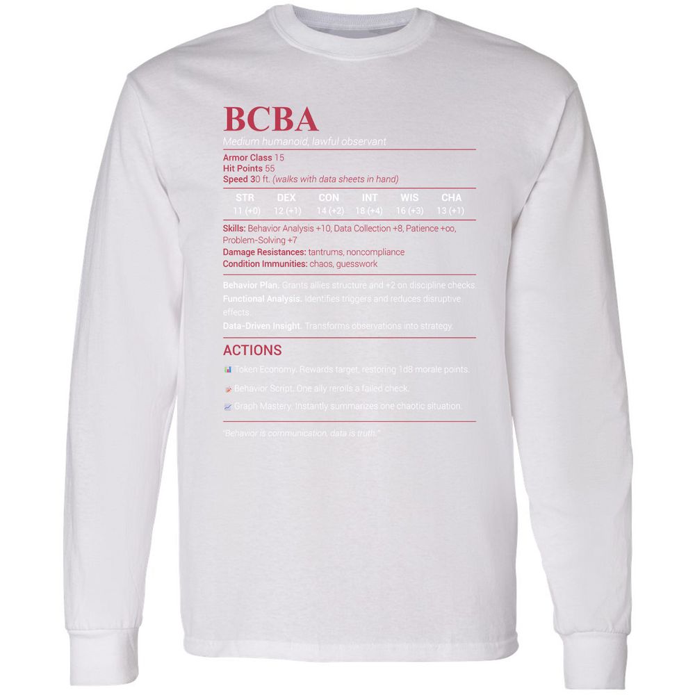 BCBA Long Sleeve T-Shirt - White - 5