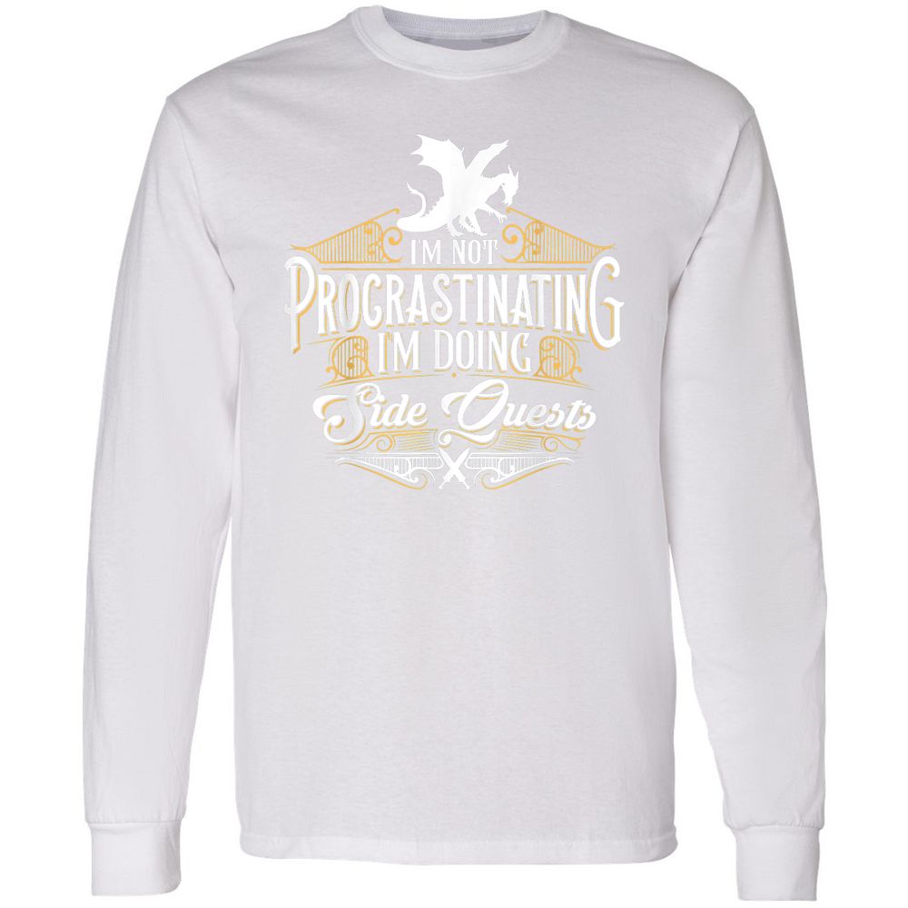 I'm Doing Side Quests Long Sleeve T-Shirt - White - 5