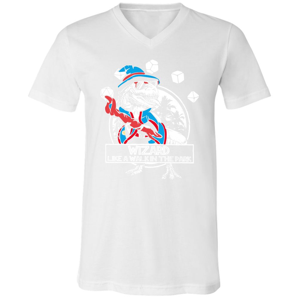 Wizard Like The Walk In The Park Unisex V-Neck T-Shirt - White - 5