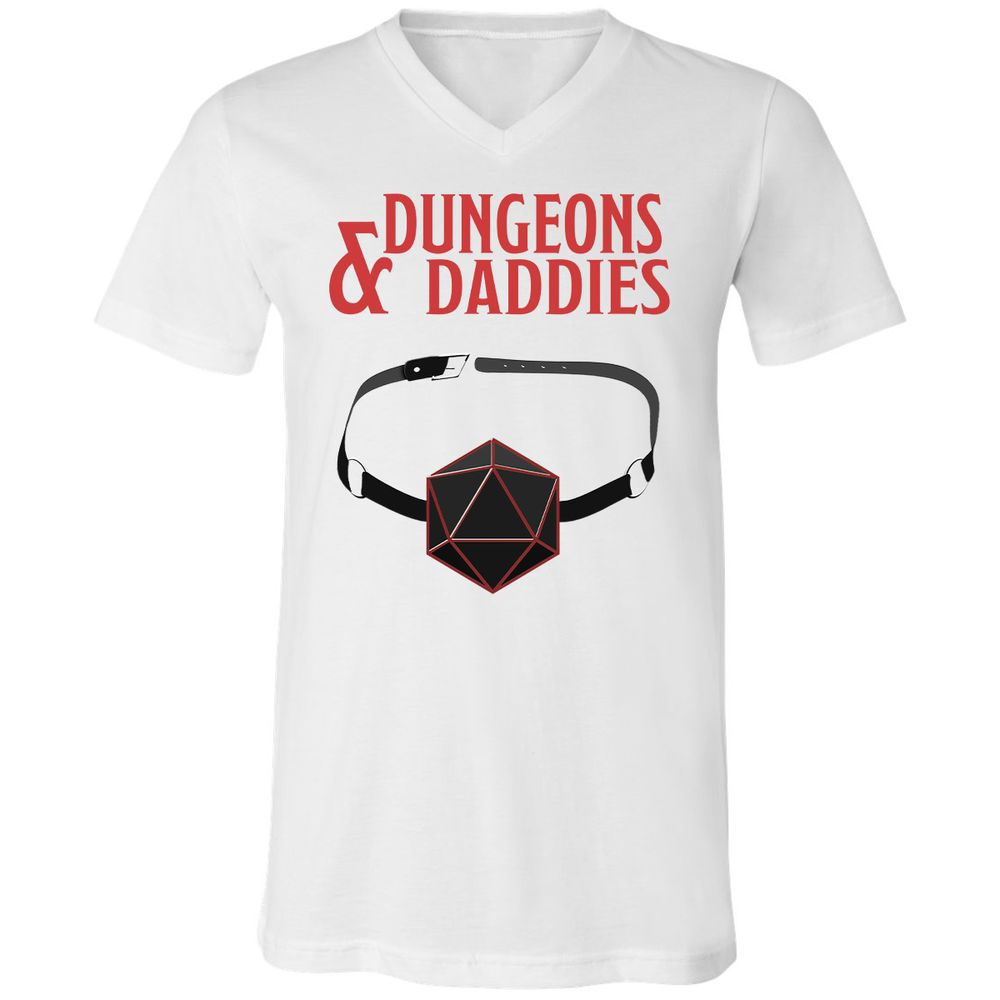 Dungeons And Daddies Unisex V-Neck T-Shirt - White - 5