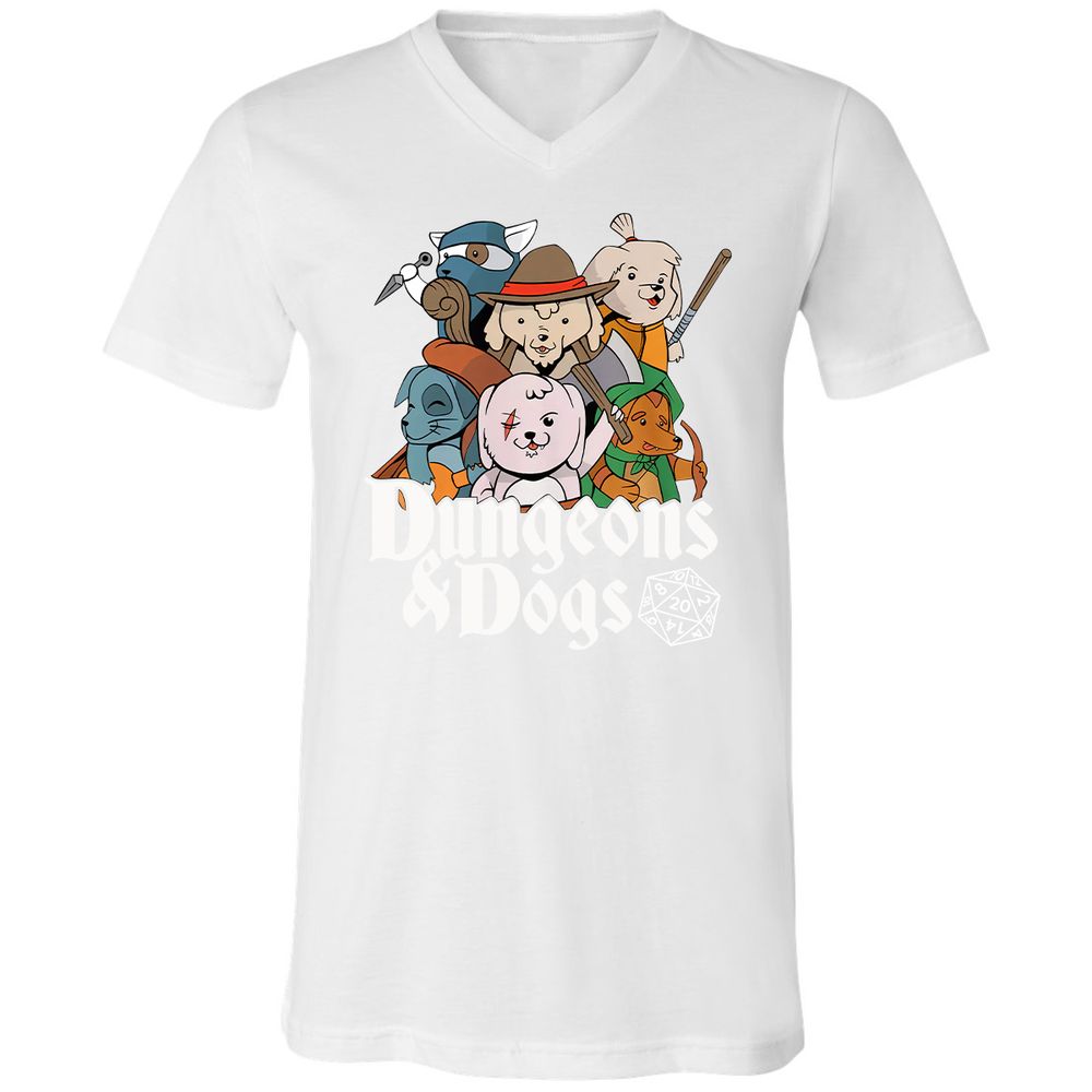 Dungeons & Dogs Unisex V-Neck T-Shirt - White - 5