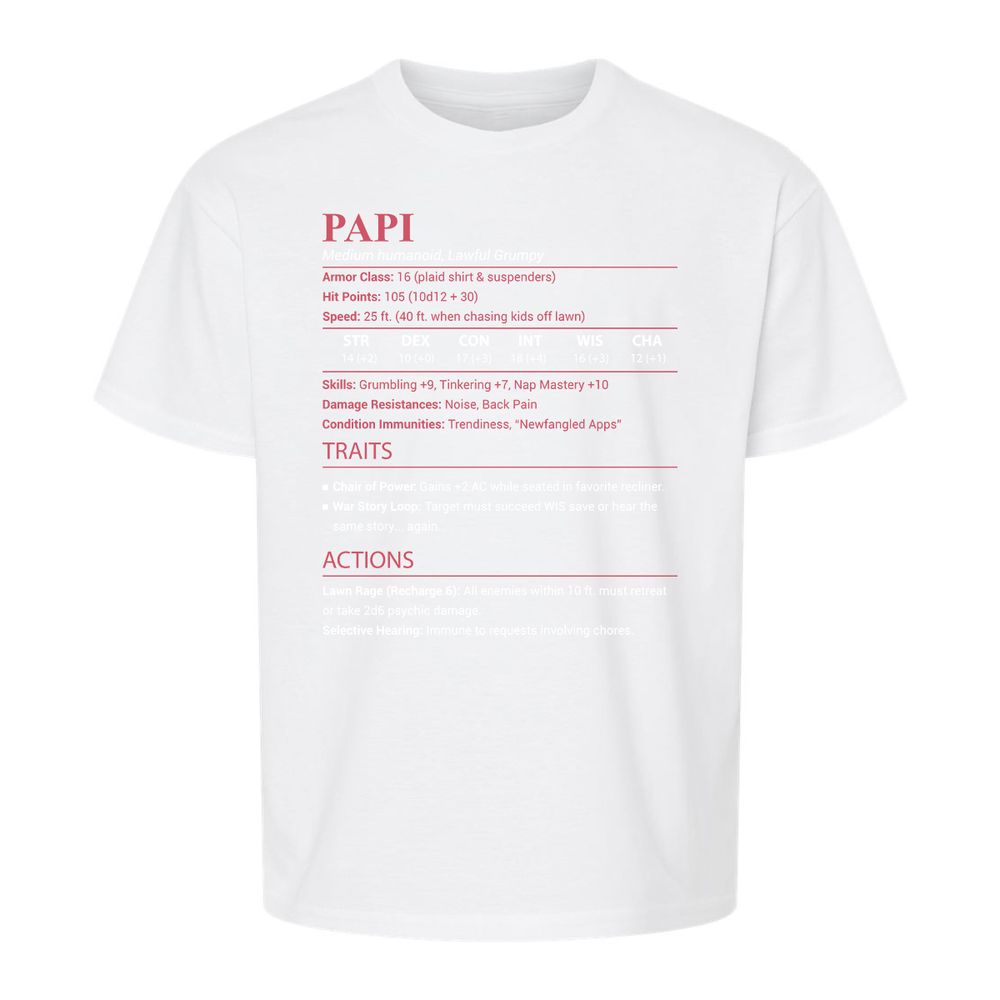 Papi Stats Kids T-Shirt - White - 5