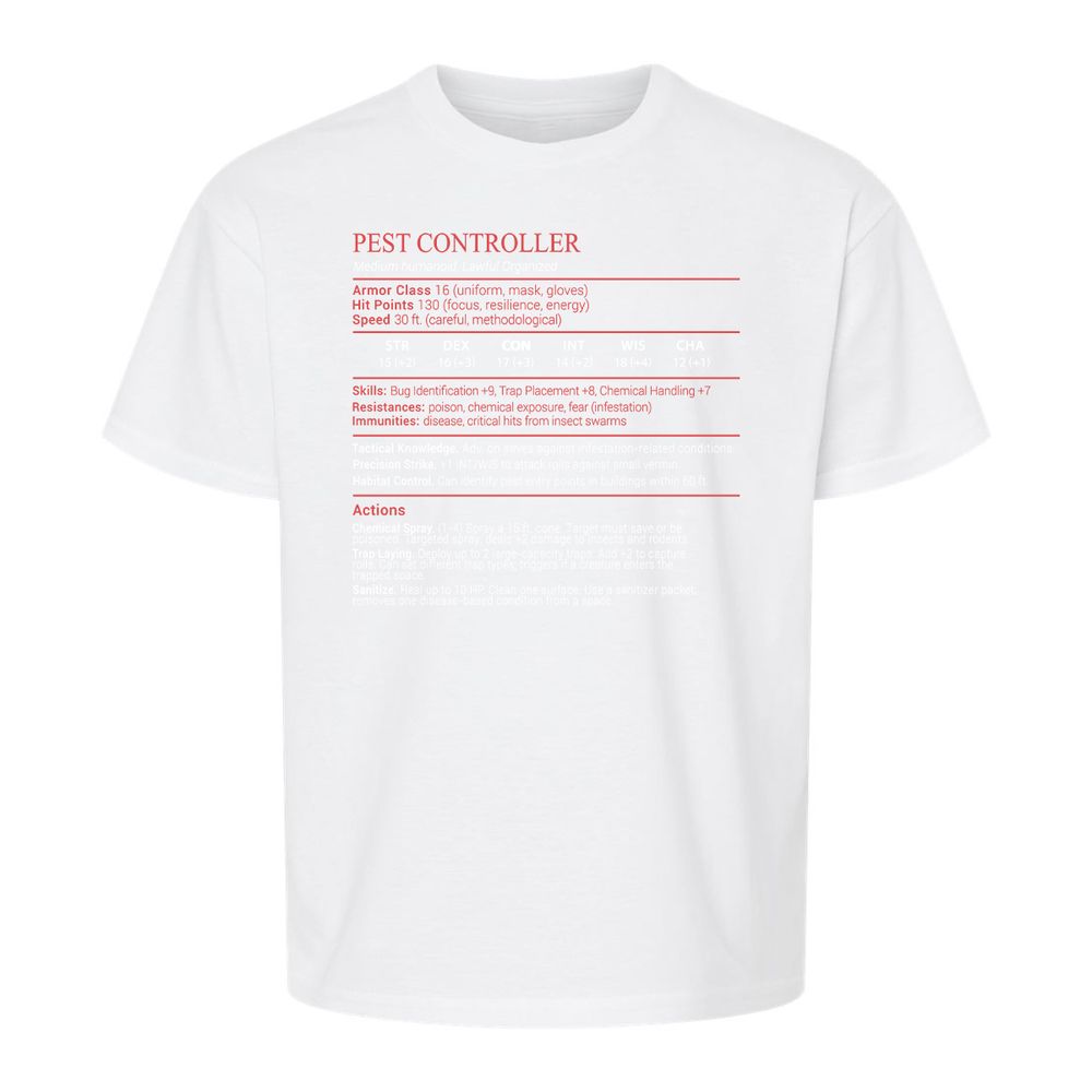 Pest Controller Stats Block - White - 5
