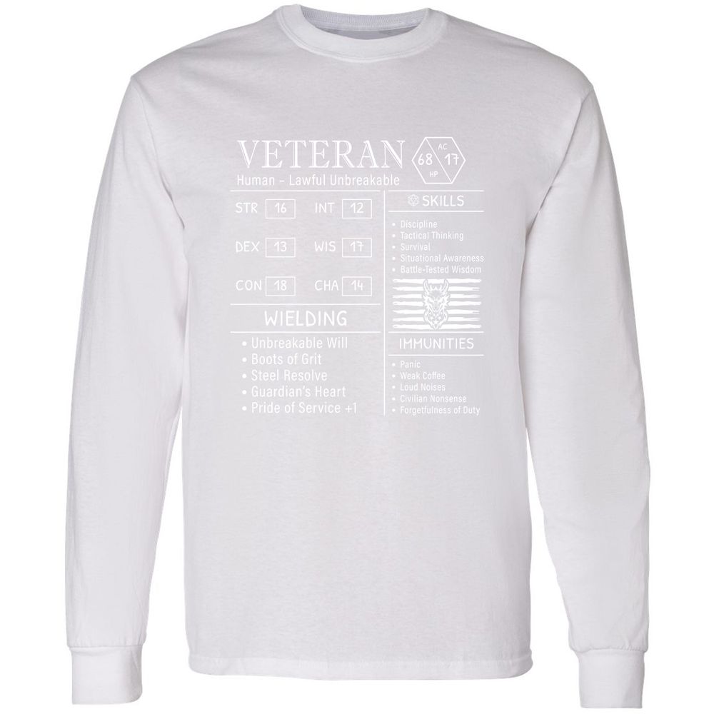 2710 veteran stats new Long Sleeve T-Shirt - White - 5
