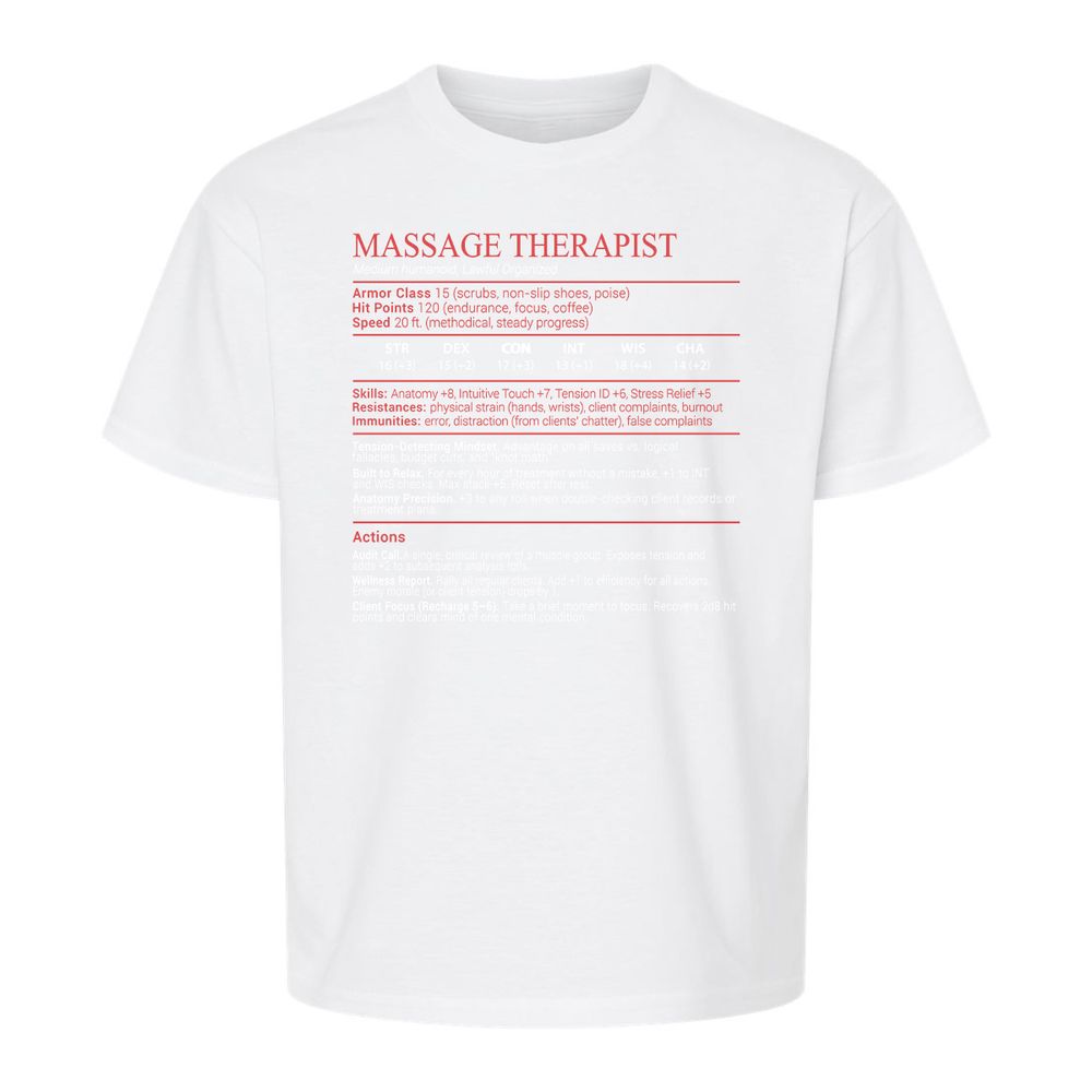 Massage Therapist Stats Block - White - 5