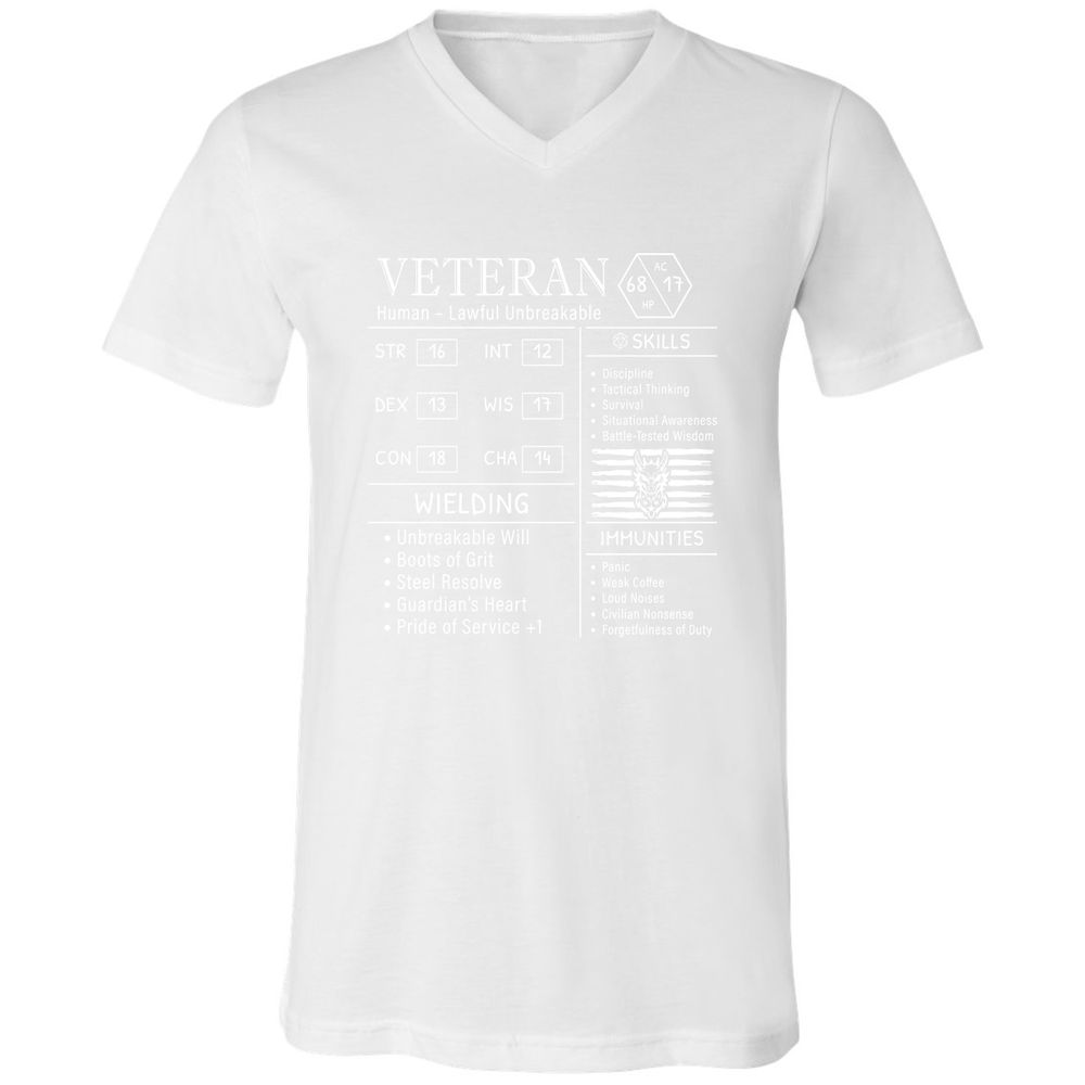 2710 veteran stats new Unisex V-Neck T-Shirt - White - 5