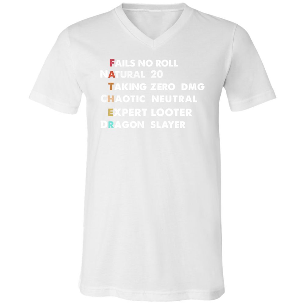 Father D&D Unisex V-Neck T-Shirt - White - 5