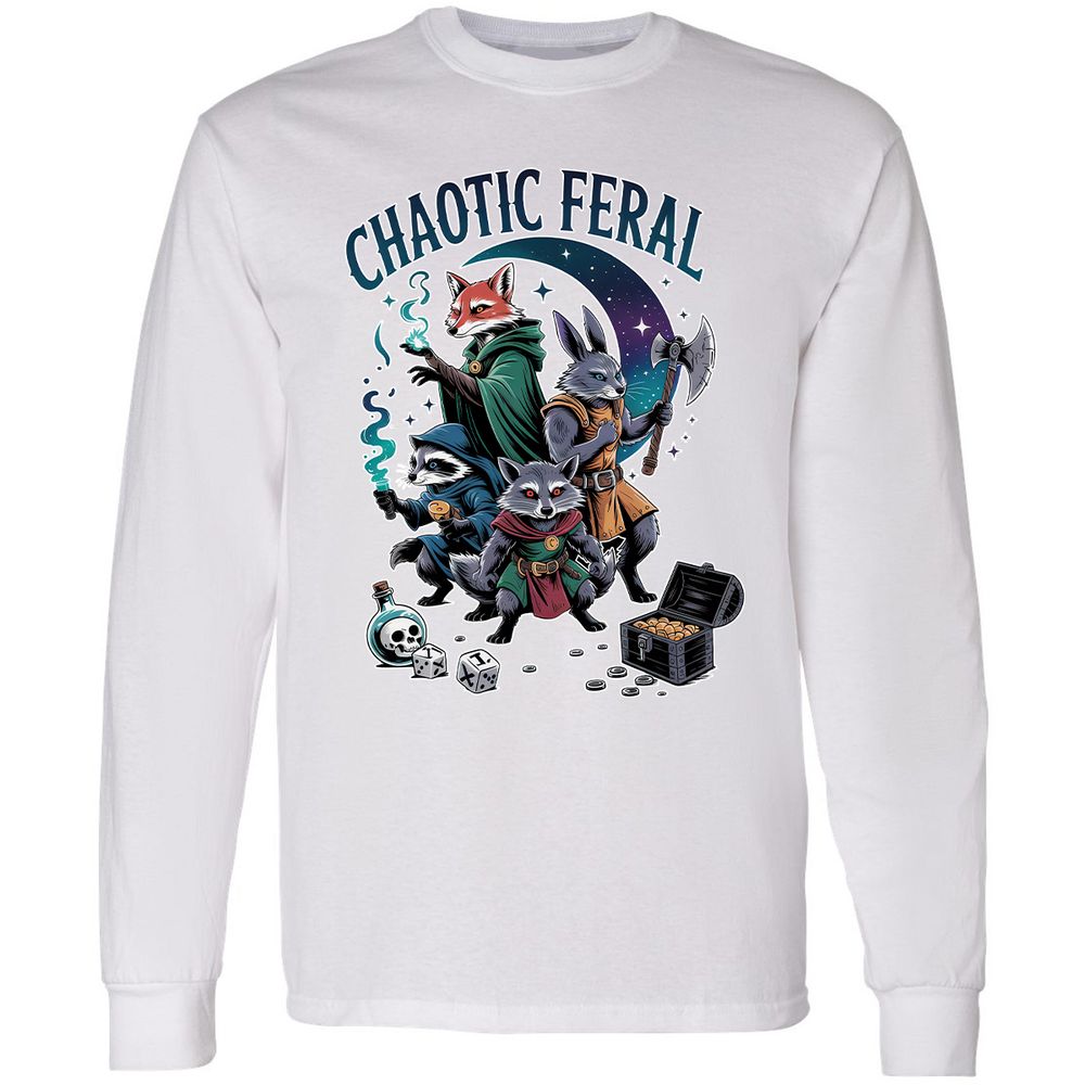 Chaotic Feral Long Sleeve T-Shirt - White - 5