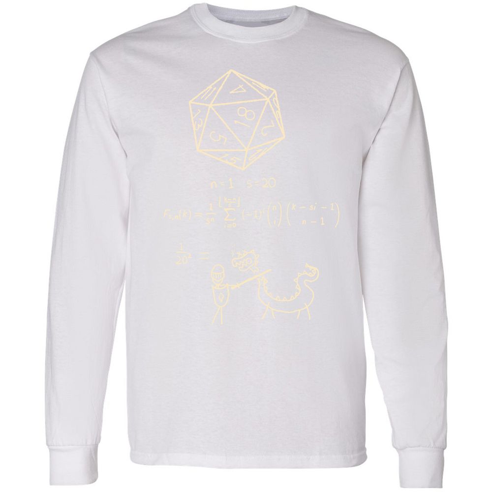 Science Of20 Sided Dice Long Sleeve T-Shirt - White - 5