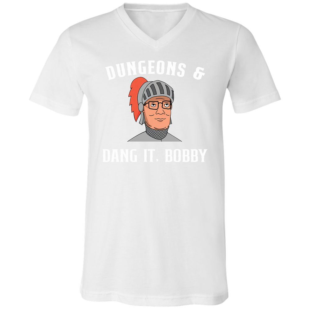 Dang It Bobby Unisex V-Neck T-Shirt - White - 5
