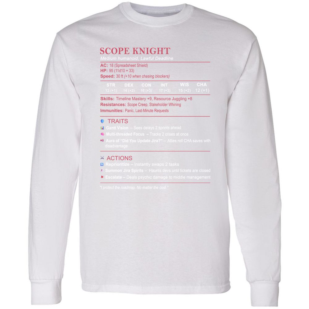 PM Stats Long Sleeve T-Shirt - White - 5