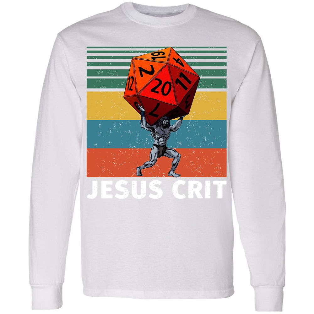 Jesus Crit Long Sleeve T-Shirt - White - 5