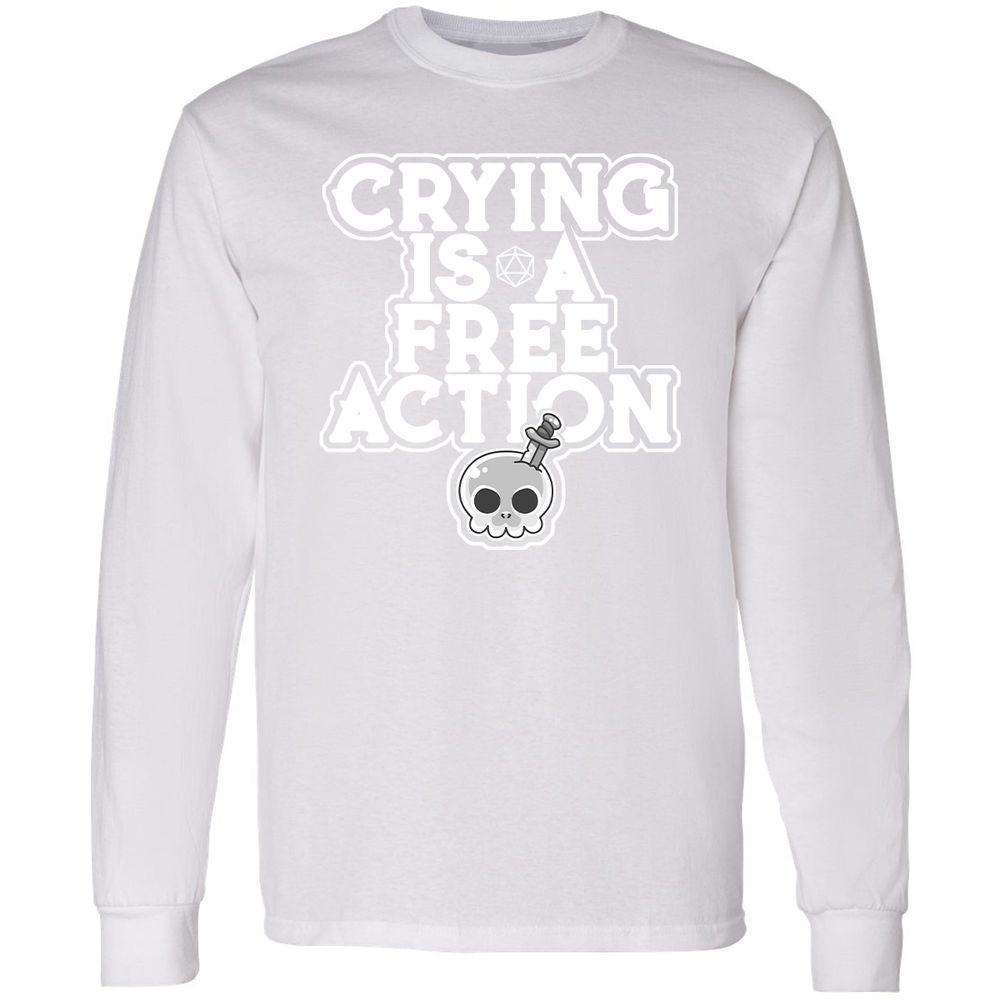 Crying Is A Free Action Long Sleeve T-Shirt - White - 5