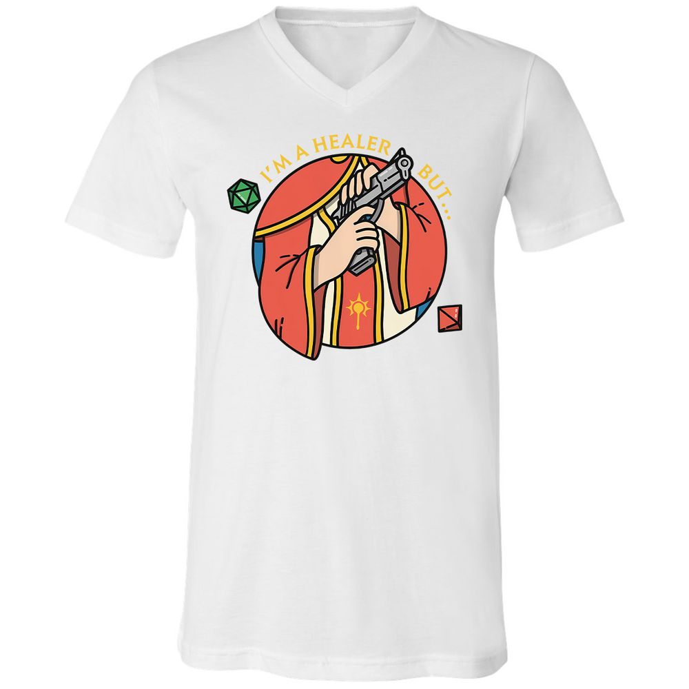 I'm A Healer But Unisex V-Neck T-Shirt - White - 5