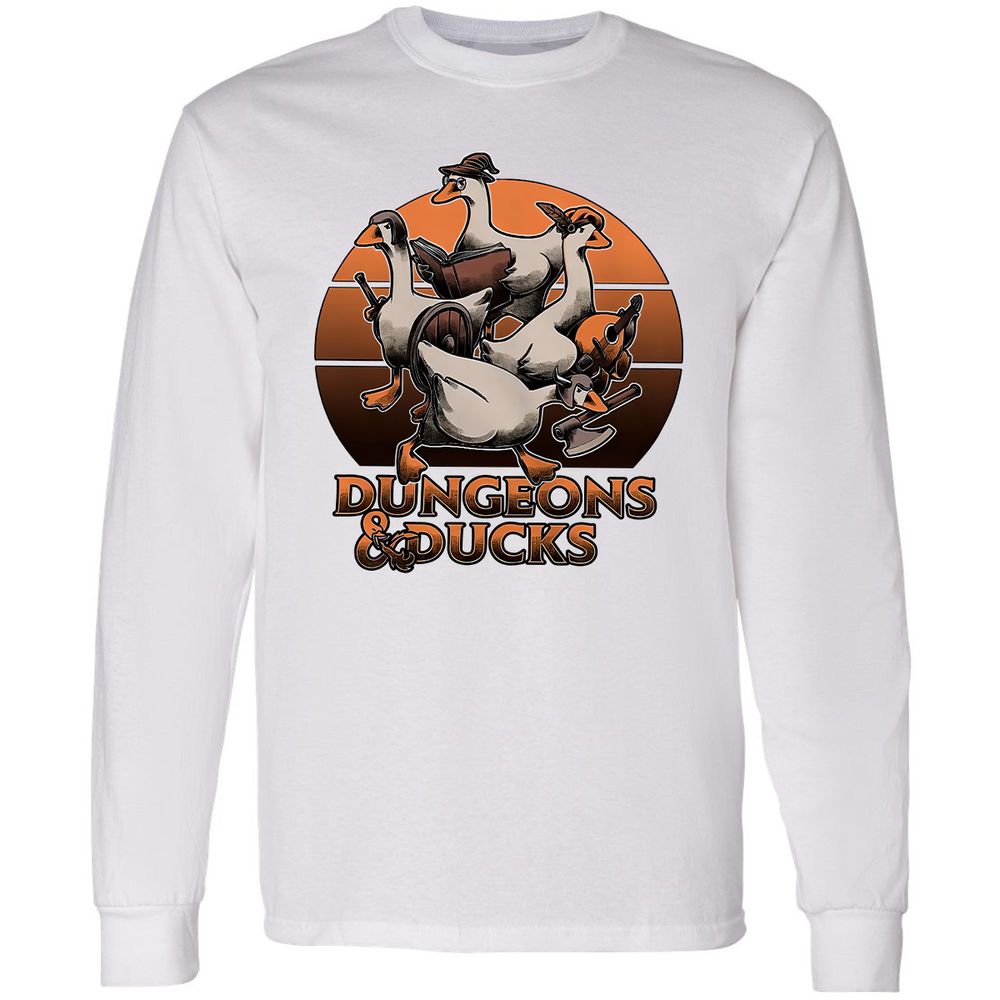 Dungeons And Ducks Long Sleeve T-Shirt - White - 5
