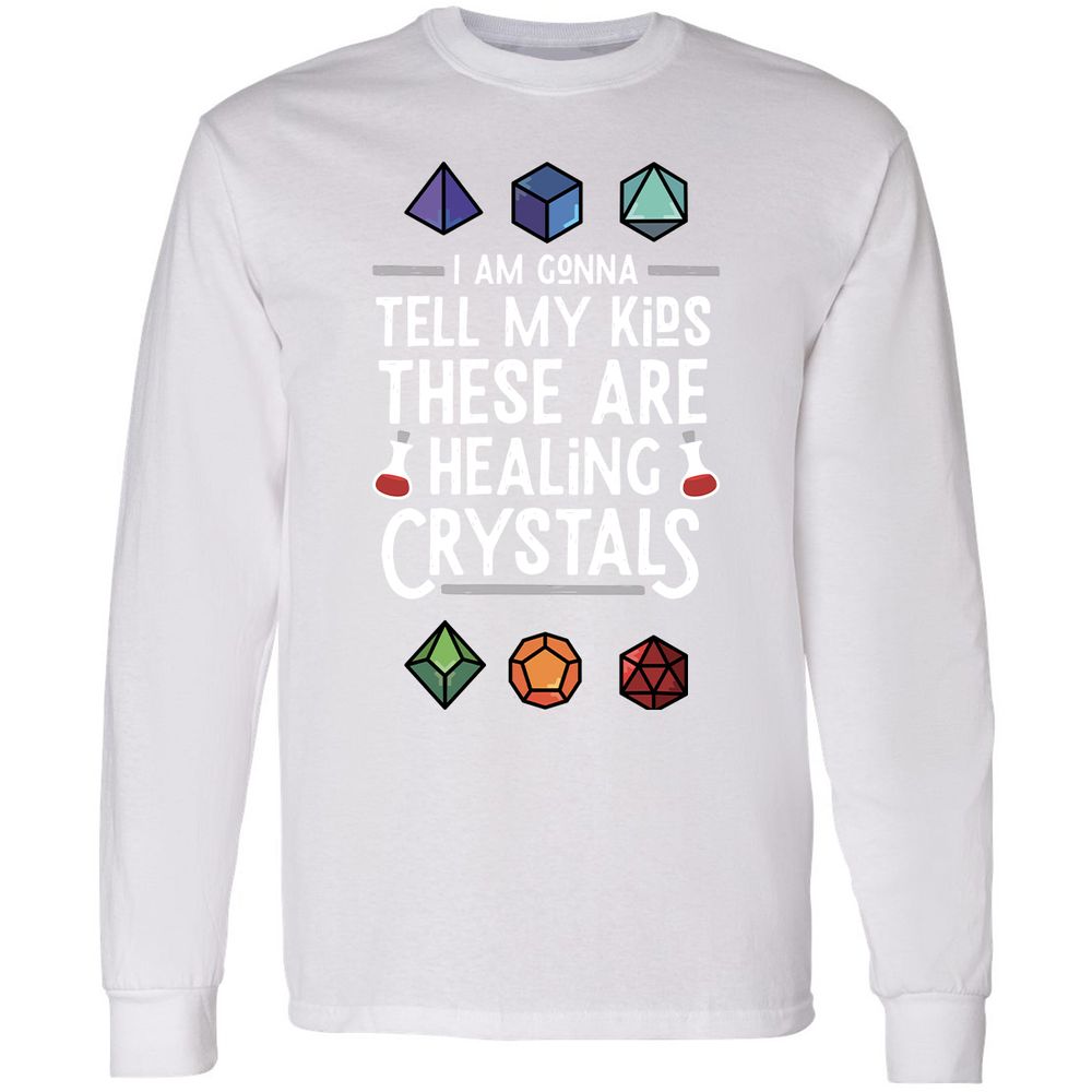 Healing Crystals Long Sleeve T-Shirt - White - 5