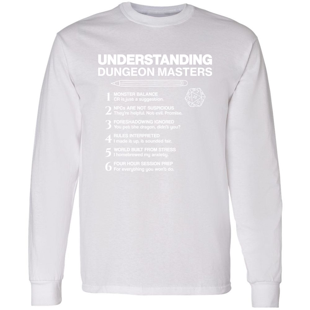 Understanding Dungeon Masters Long Sleeve T-Shirt - White - 5
