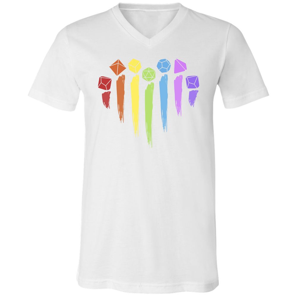 Dice Rainbow Heart Shape - White - 5