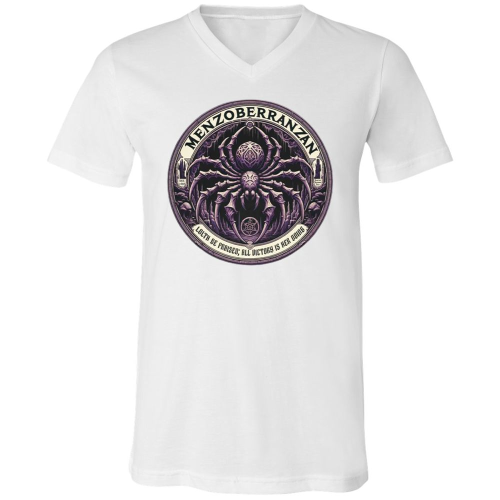 Menzoberranzan Lolth Be Praised Unisex V-Neck T-Shirt - White - 5
