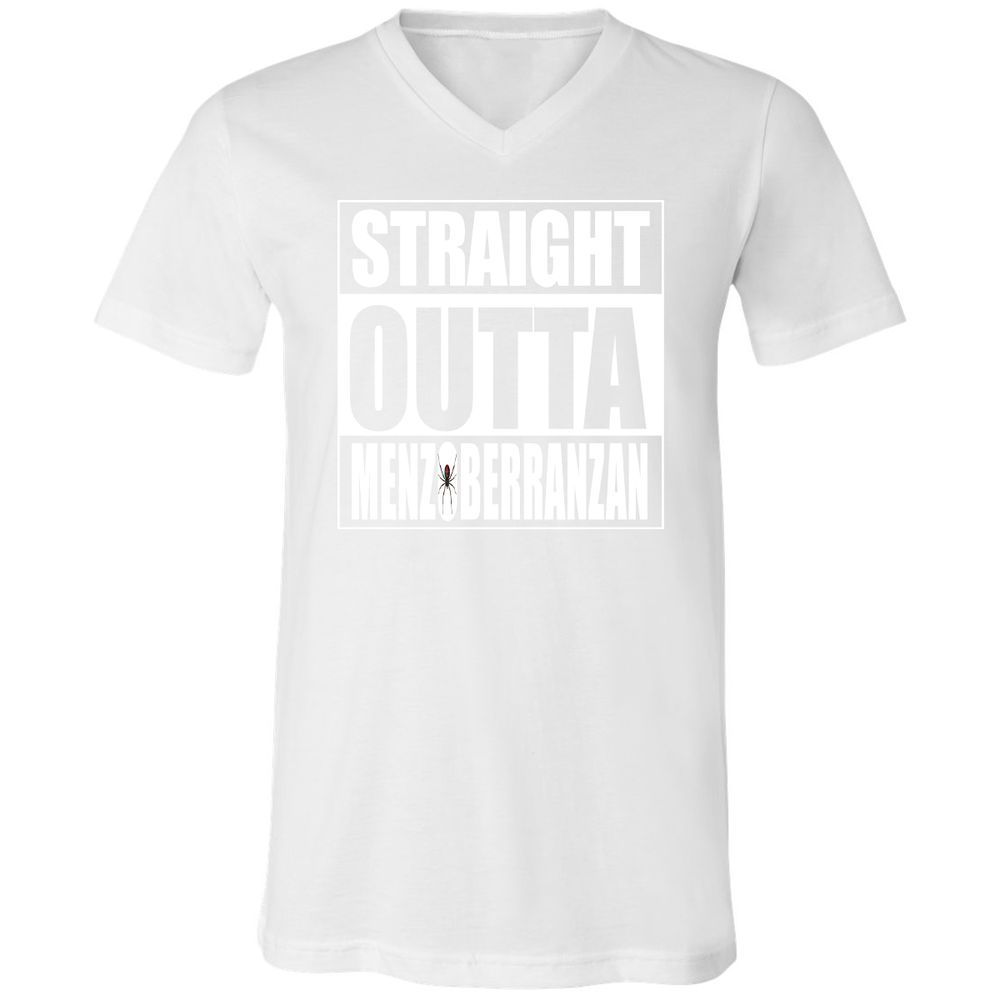 Straight Outta Menzoberranzan Unisex V-Neck T-Shirt - White - 5