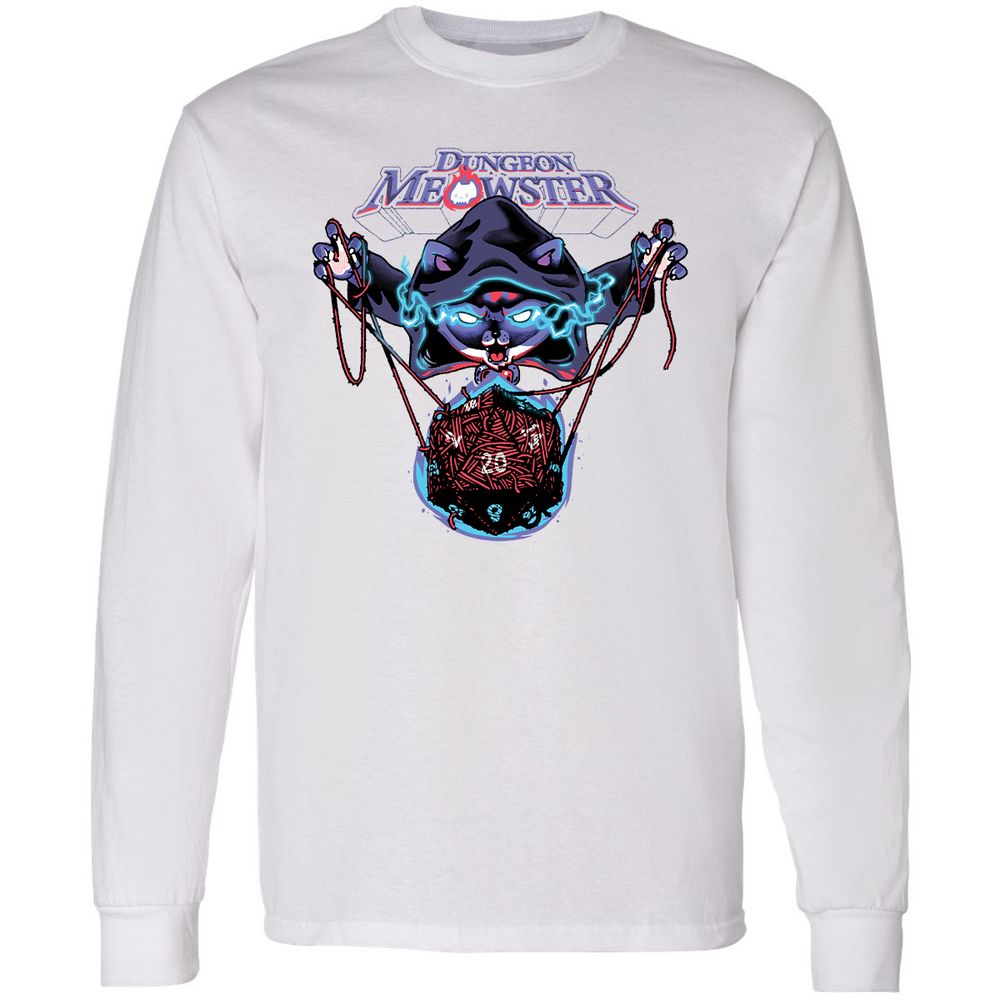 Dungeon Meowster Long Sleeve T-Shirt - White - 5