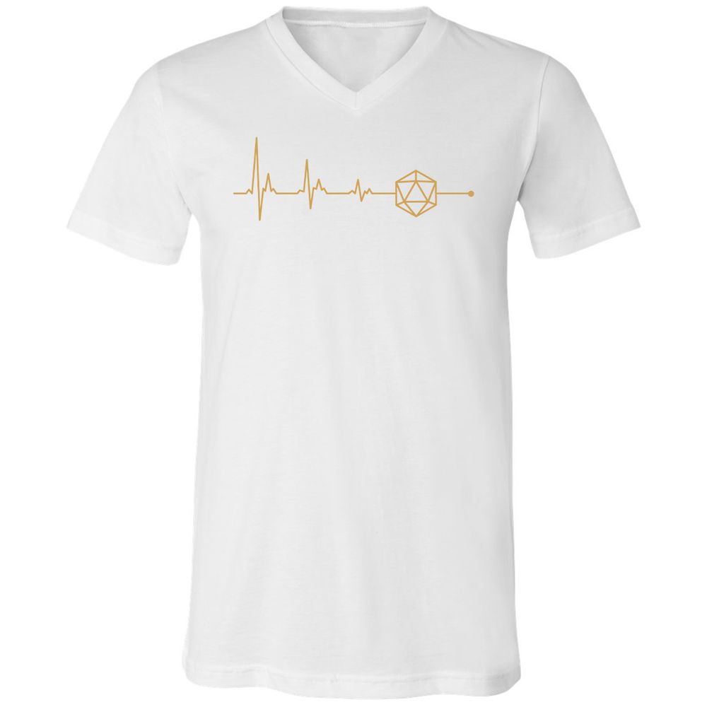 D20 Dice Is My Life Unisex V-Neck T-Shirt - White - 5