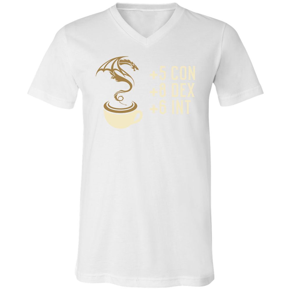 Coffee Dragon Unisex V-Neck T-Shirt - White - 5