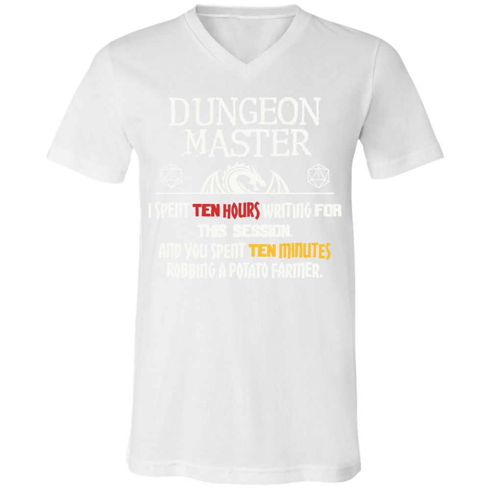 Dungeon Master Chaos Meme Unisex V-Neck T-Shirt - White - 5