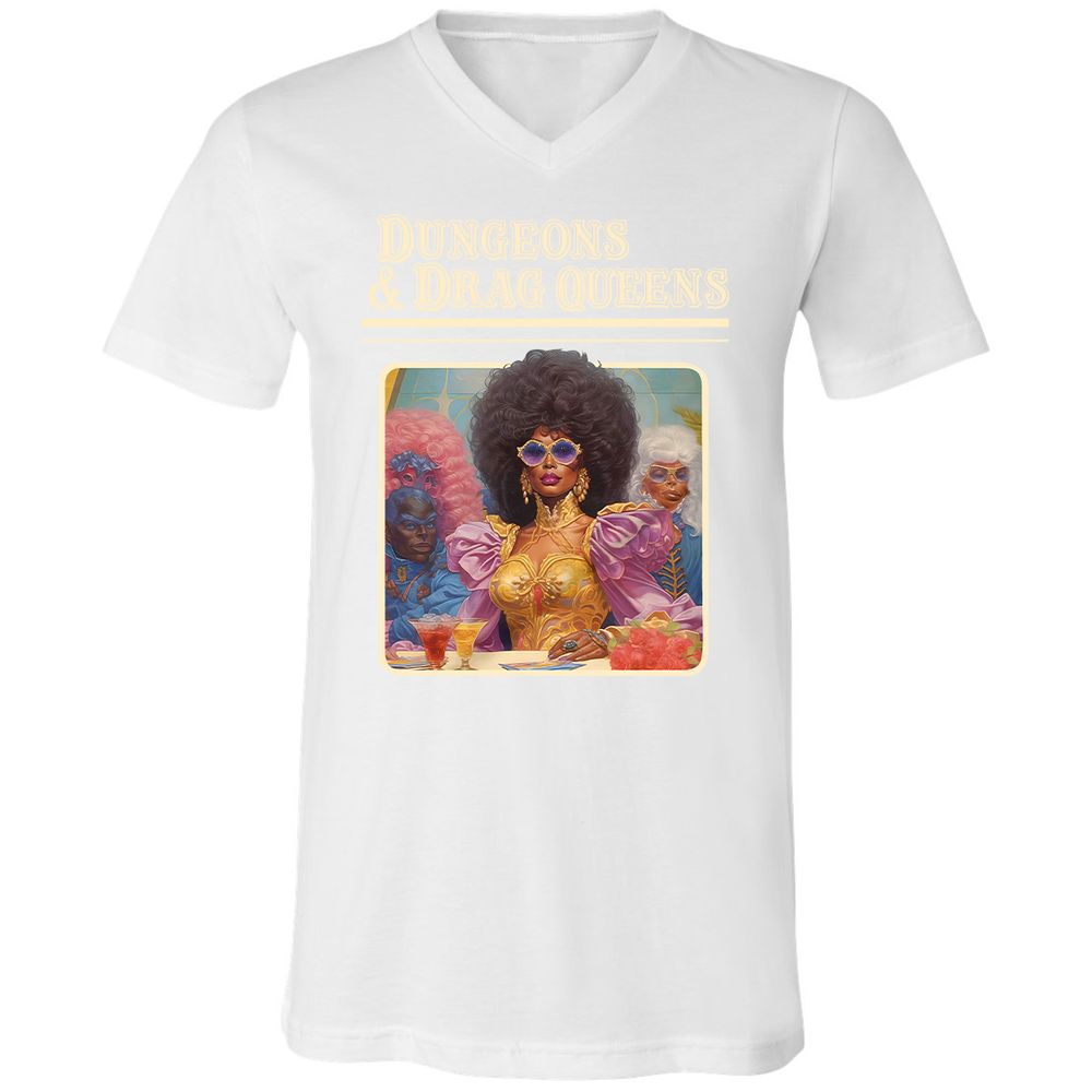 Dungeons & Drag Queens Unisex V-Neck T-Shirt - White - 5