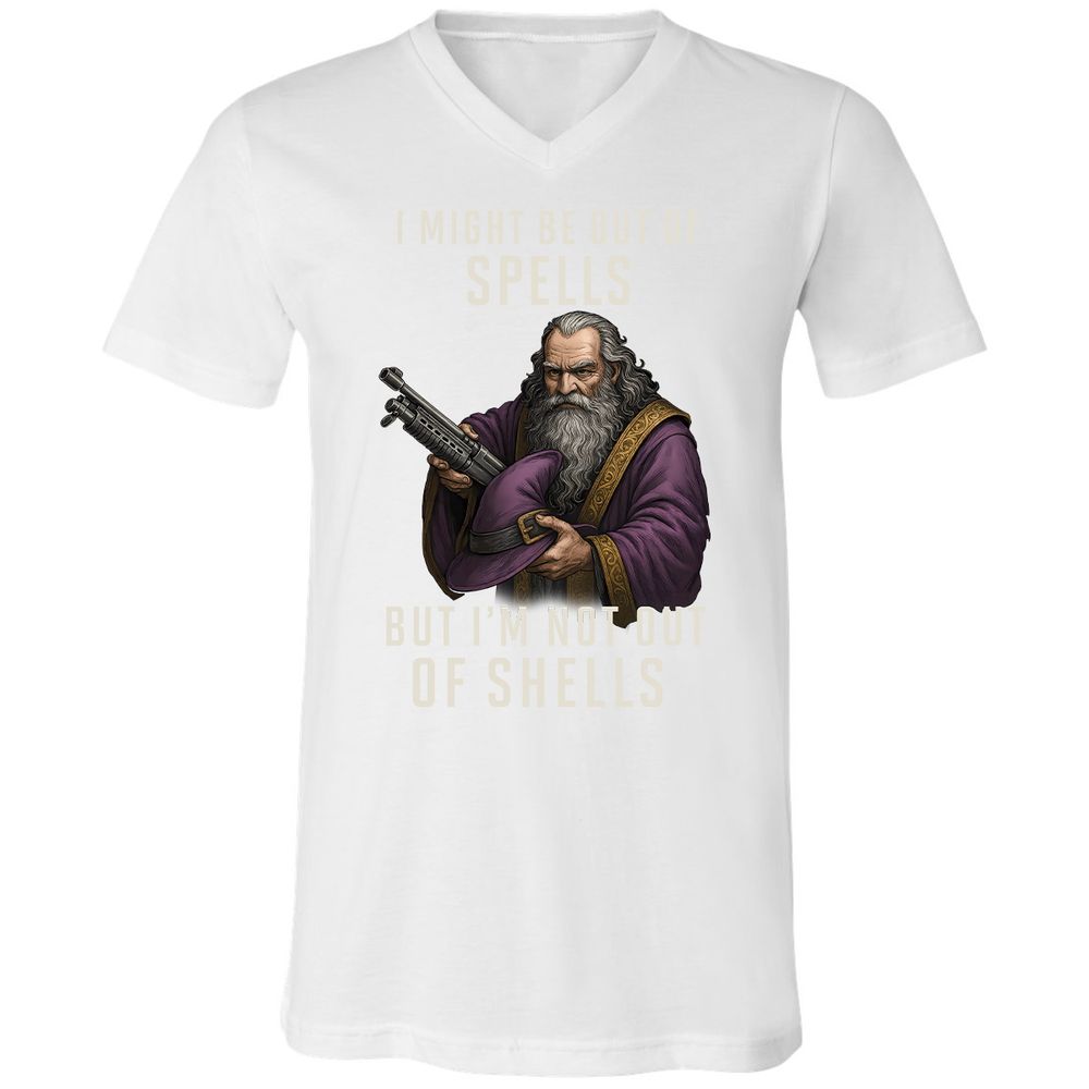 Not Out Of Shells Unisex V-Neck T-Shirt - White - 5