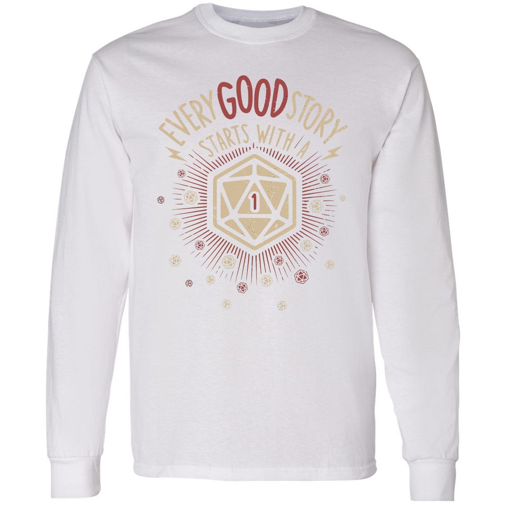 Good Story Starts With A 1 Long Sleeve T-Shirt - White - 5