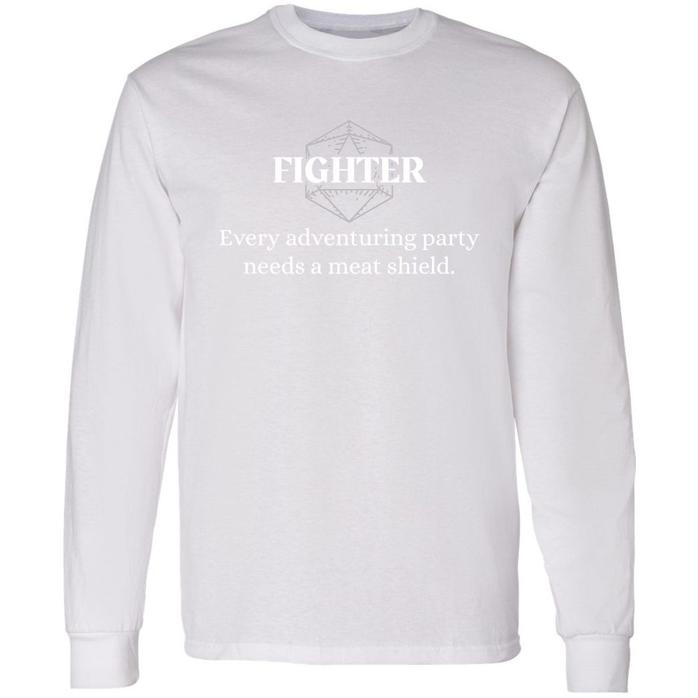 Fighter – Every Party Needs A Meat Shield Long Sleeve T-Shirt - White - 5