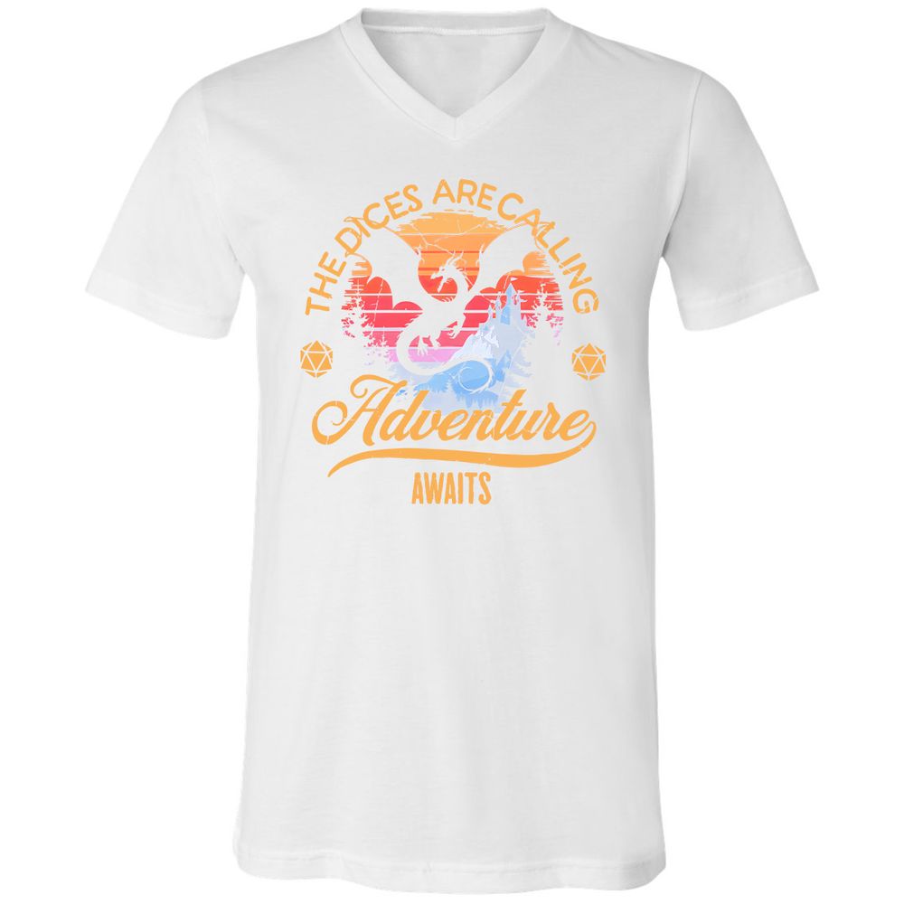 The Dices Are Calling Unisex V-Neck T-Shirt - White - 5