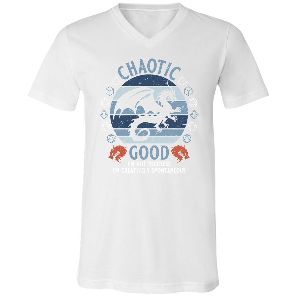 Chaotic Good 2 Unisex V-Neck T-Shirt - White - 5