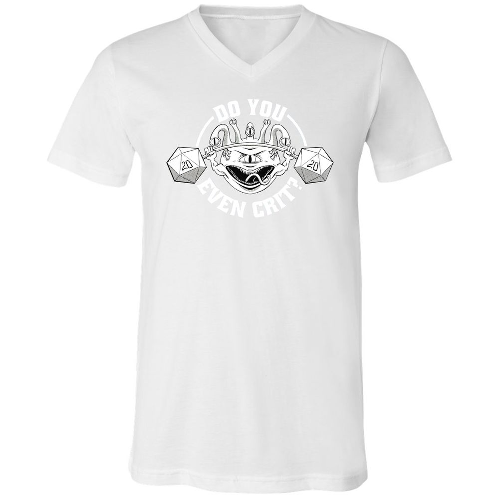 Do You Even Crit Unisex V-Neck T-Shirt - White - 5