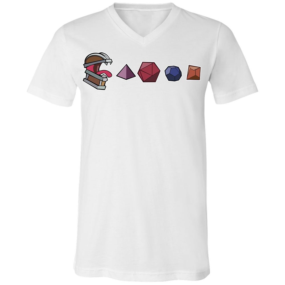 Mimic And Dices Unisex V-Neck T-Shirt - White - 5
