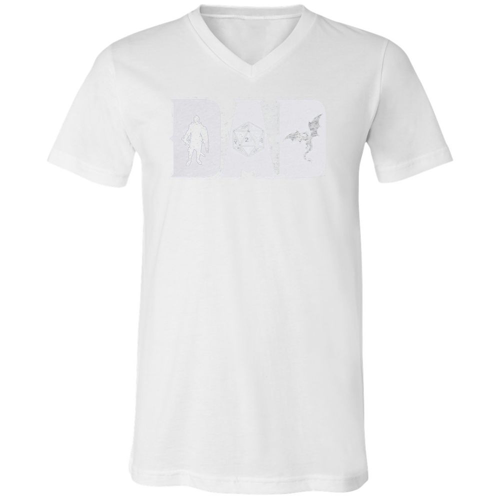 Dad Fathers Day Unisex V-Neck T-Shirt - White - 5