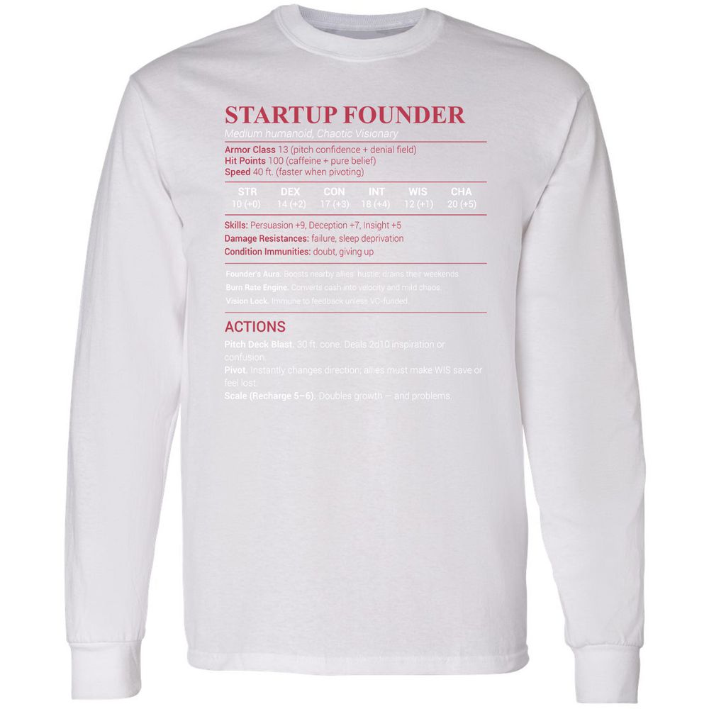 Startup Founder Long Sleeve T-Shirt - White - 5
