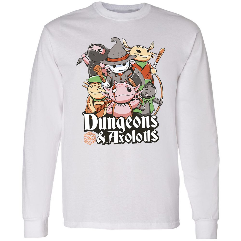 Dungeons And Axolotls Long Sleeve T-Shirt - White - 5