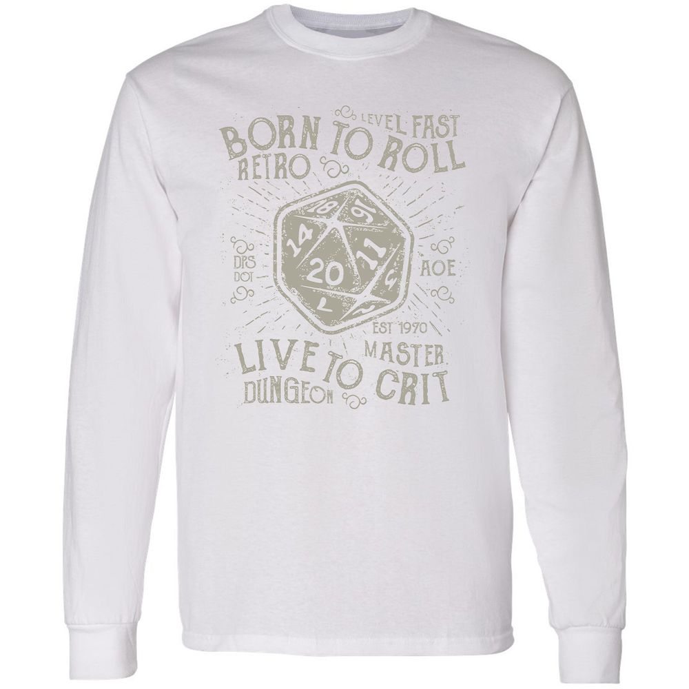 Born To Roll Live To Crit Long Sleeve T-Shirt - White - 5