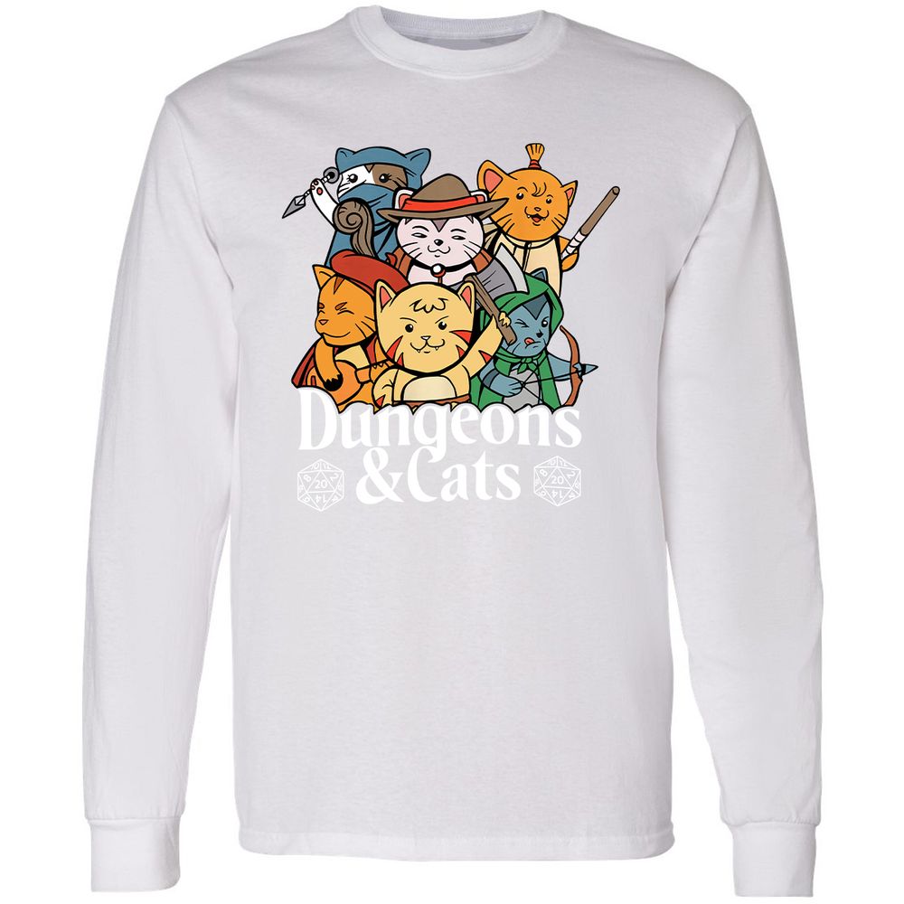 Dungeons & Cats Long Sleeve T-Shirt - White - 5