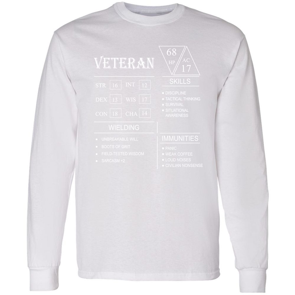 Veteran New Long Sleeve T-Shirt - White - 5