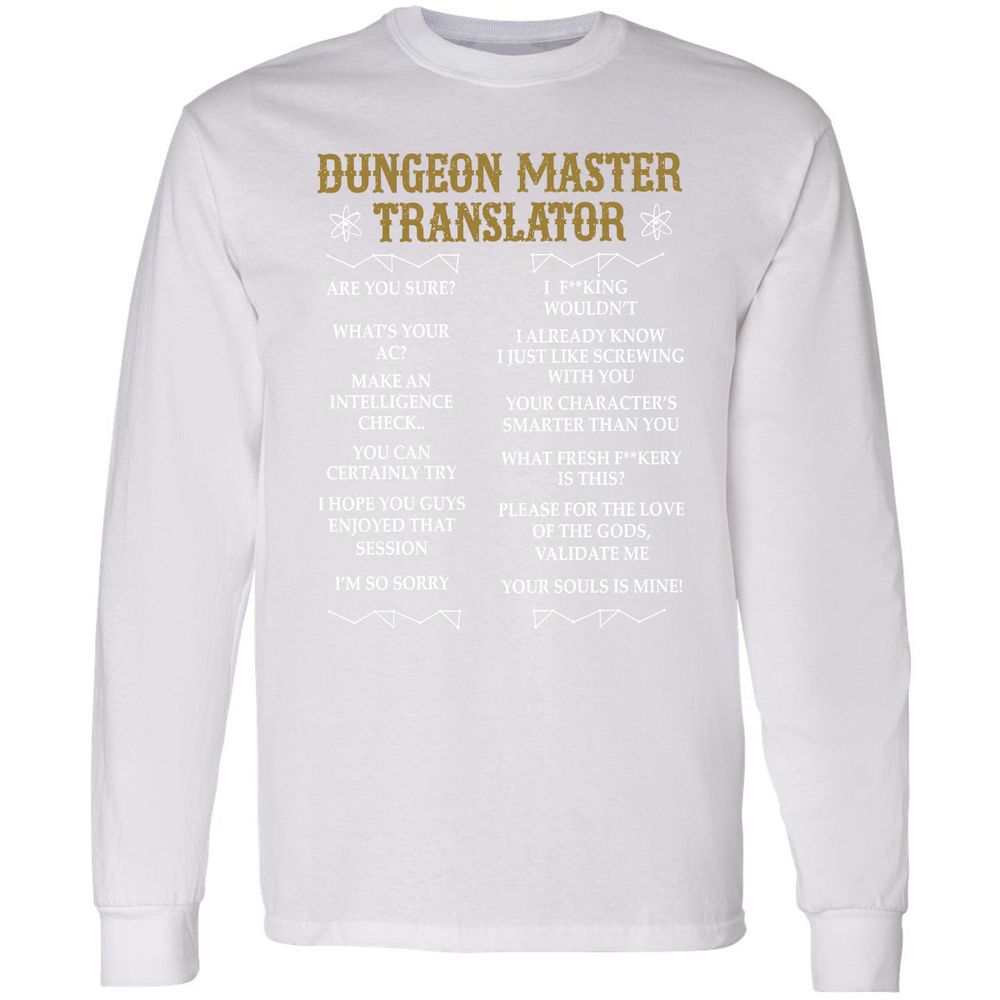 Dungeon Master Translator Long Sleeve T-Shirt - White - 5