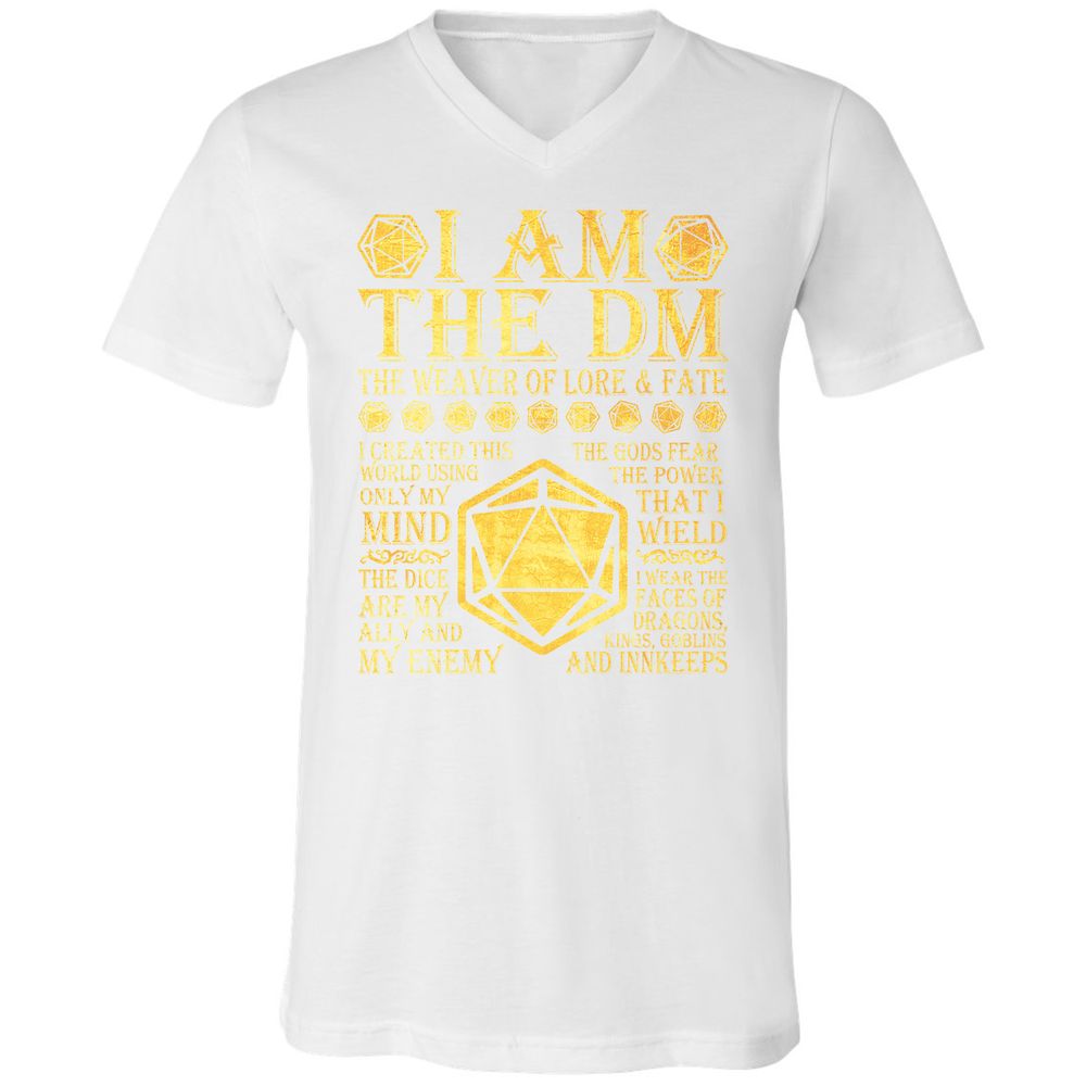 I Am The DM Unisex V-Neck T-Shirt - White - 5