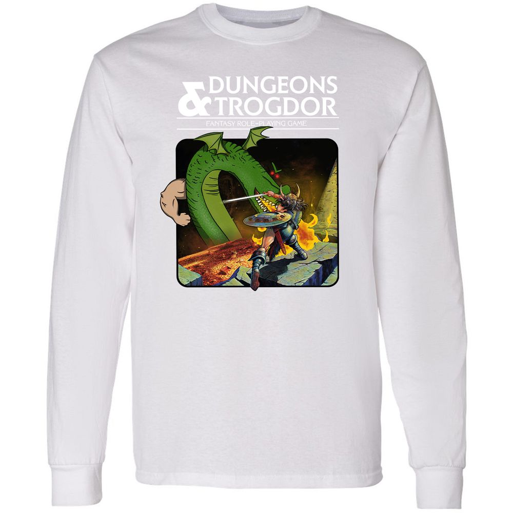 Trogdor Long Sleeve T-Shirt - White - 5